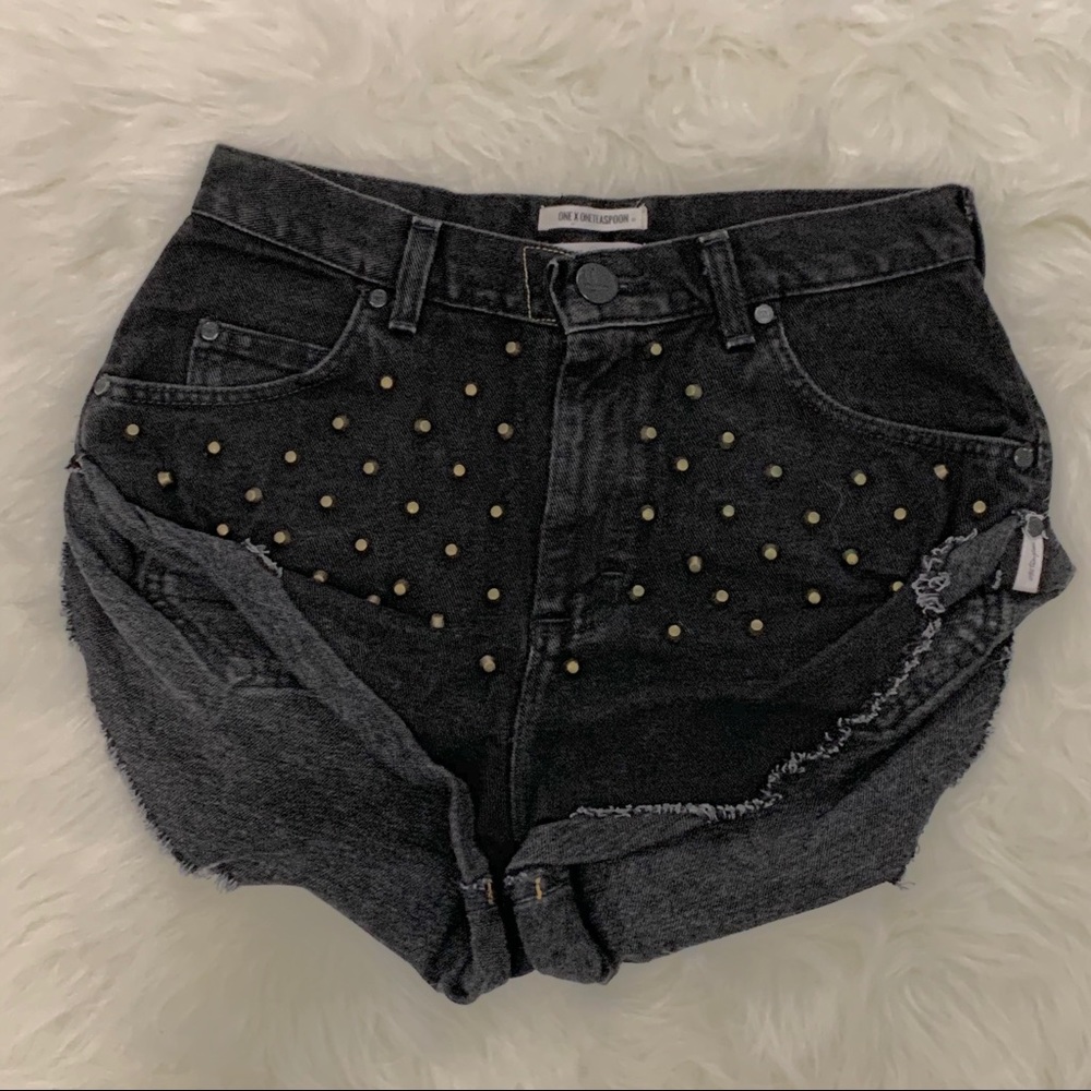 One x One Teaspoon Studded Vintage Bandit Shorts